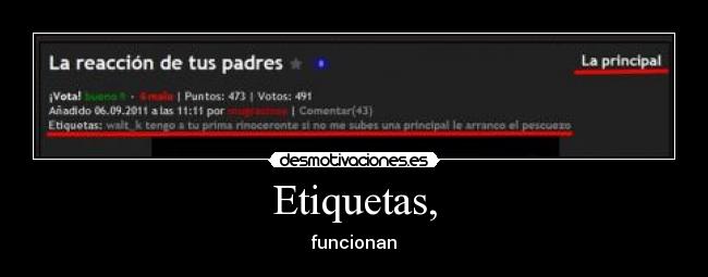 Etiquetas, - funcionan