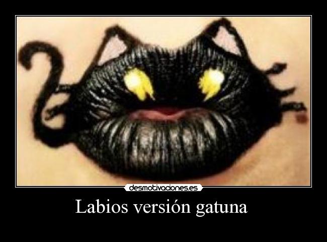 carteles labios version gatuna desmotivaciones