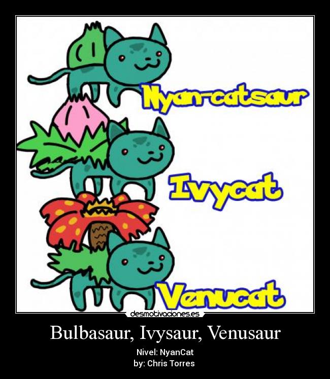 Bulbasaur, Ivysaur, Venusaur - Nivel: NyanCat
by: Chris Torres 