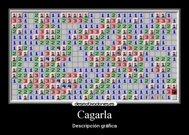 Cagarla - Descripción gráfica