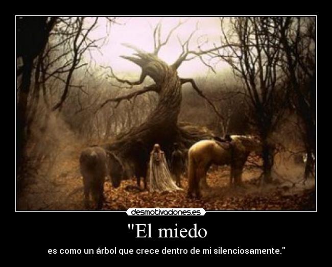 El miedo - es como un árbol que crece dentro de mi silenciosamente.