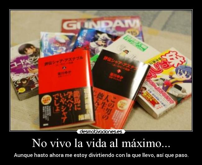 No vivo la vida al máximo... -