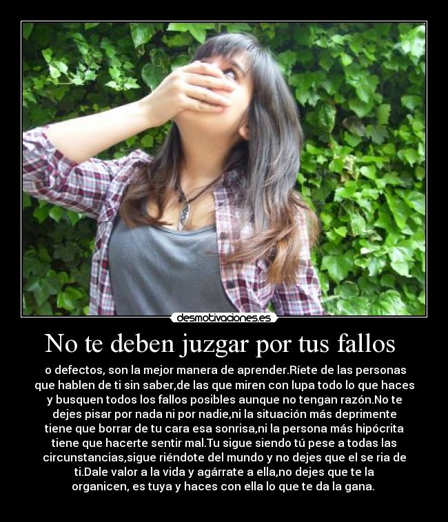 No te deben juzgar por tus fallos -