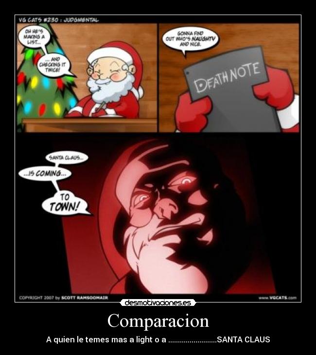 Comparacion - A quien le temes mas a light o a .........................SANTA CLAUS