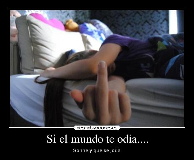 Si el mundo te odia.... - Sonríe y que se joda.