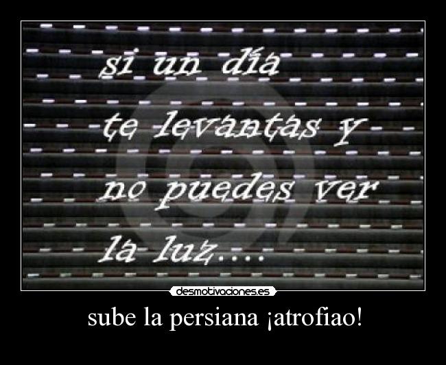 sube la persiana ¡atrofiao! - 