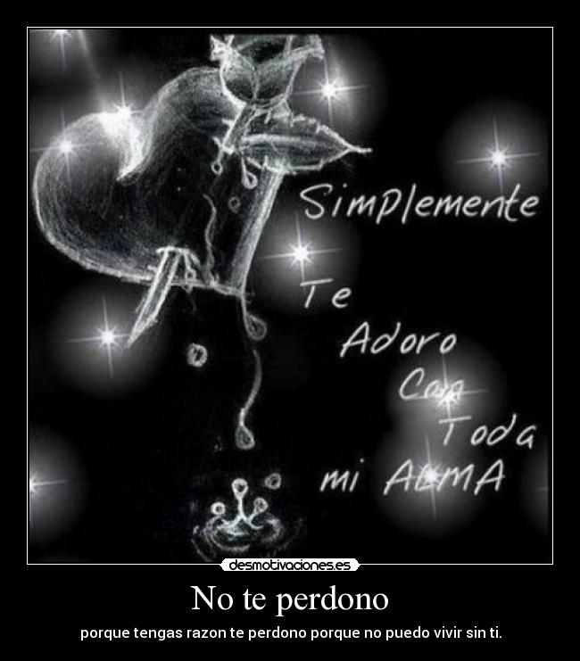 No te perdono - porque tengas razon te perdono porque no puedo vivir sin ti.