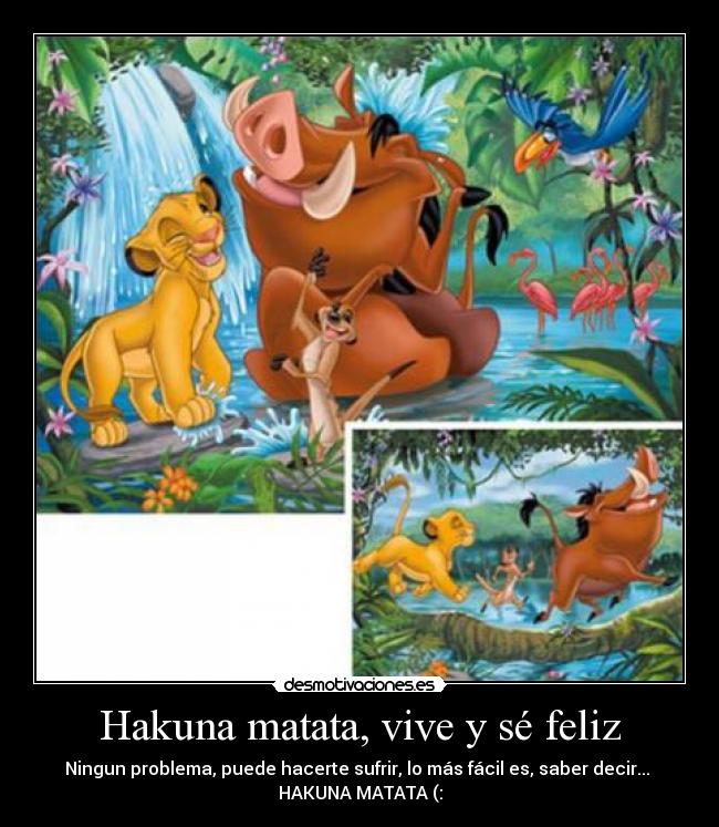 carteles hakuna matata vive se feliz desmotivaciones