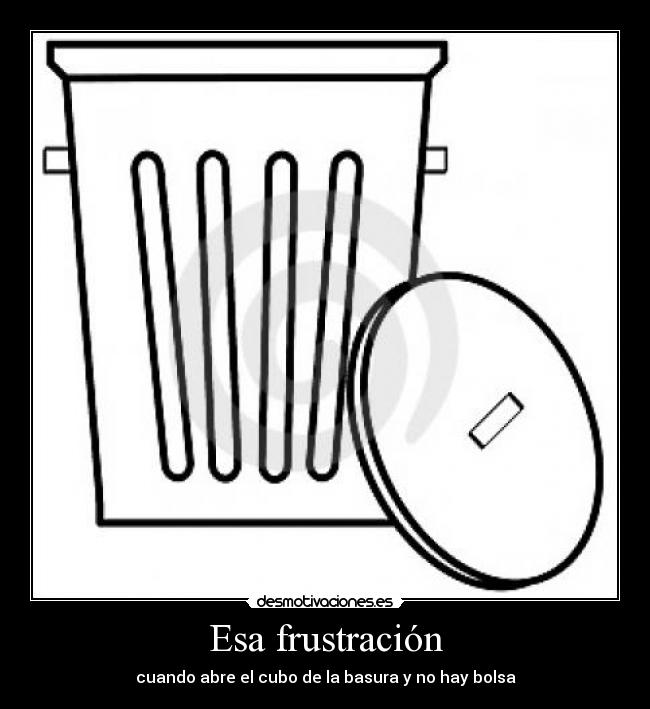 Esa frustración - cuando abre el cubo de la basura y no hay bolsa