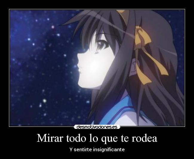 carteles suzumiya haruhi mundo insignificante desmotivaciones