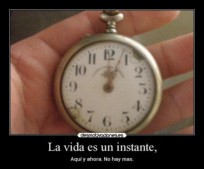 La vida es un instante, -