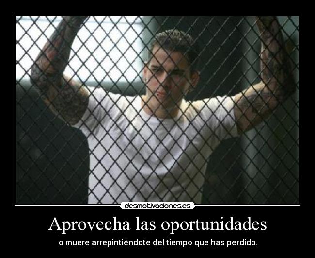 Aprovecha las oportunidades - o muere arrepintiéndote del tiempo que has perdido.