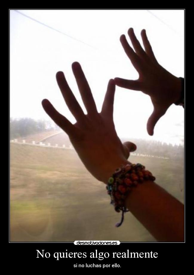 No quieres algo realmente - si no luchas por ello.