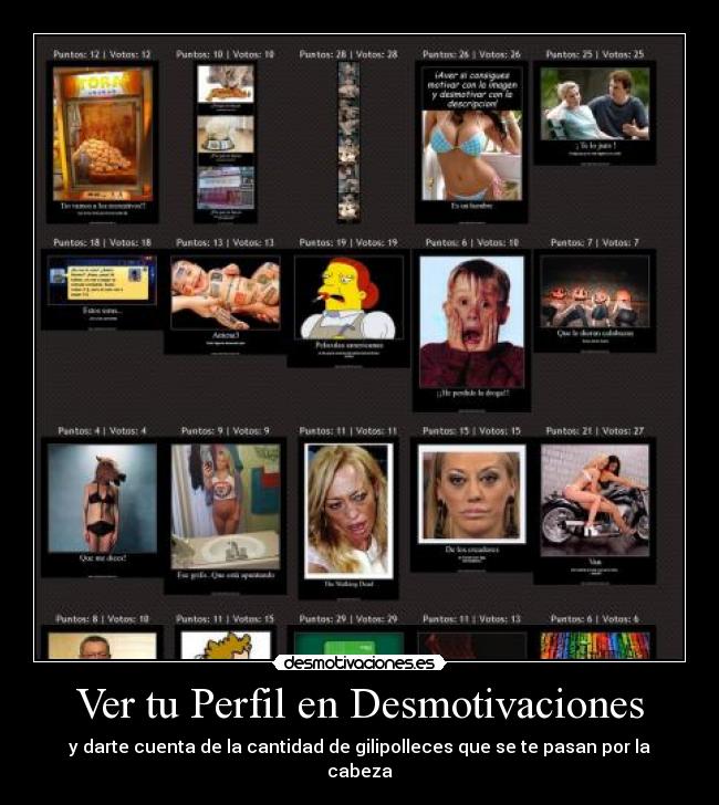 Ver tu Perfil en Desmotivaciones - y darte cuenta de la cantidad de gilipolleces que se te pasan por la cabeza
