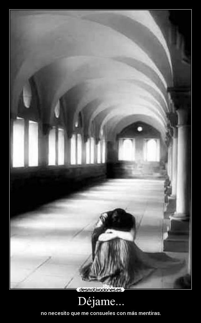 Déjame... - no necesito que me consueles con más mentiras.