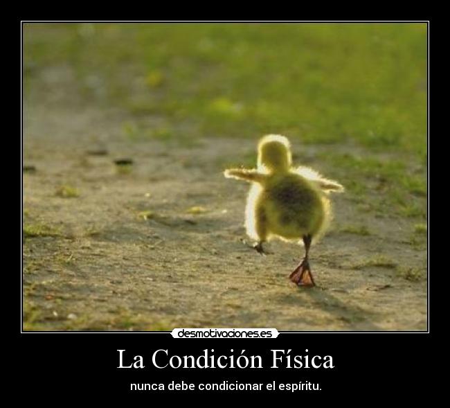La Condición Física - nunca debe condicionar el espíritu.