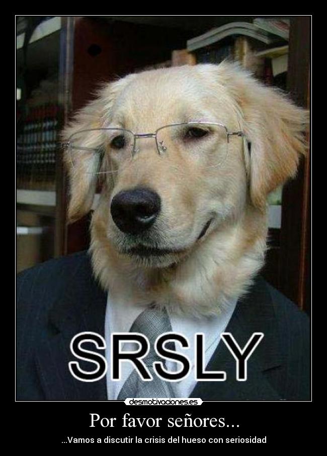 Por favor señores... - ...Vamos a discutir la crisis del hueso con seriosidad