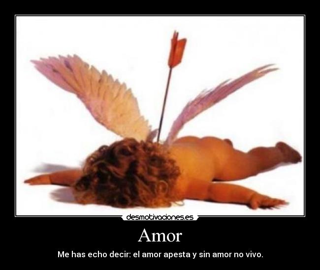 Amor - Me has echo decir: el amor apesta y sin amor no vivo.