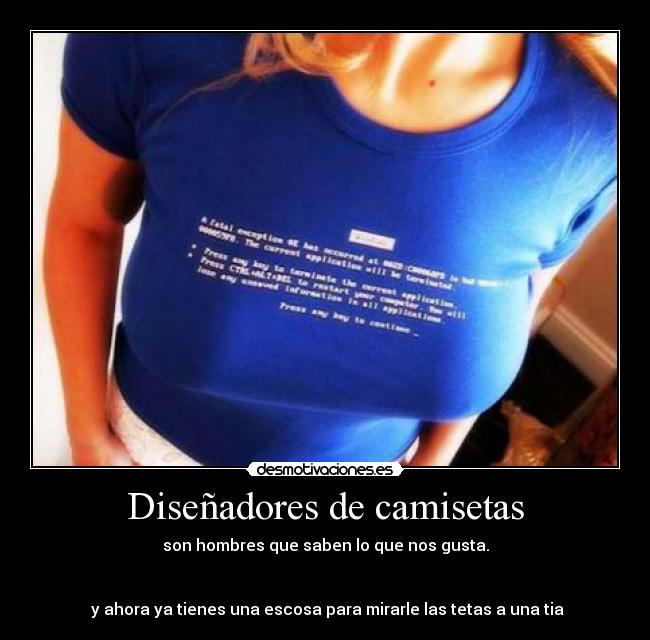 Diseñadores de camisetas - son hombres que saben lo que nos gusta.


 y ahora ya tienes una escosa para mirarle las tetas a una tia