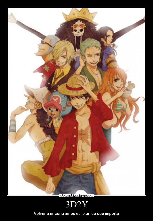 carteles 3d2y luffy one piece nami saji zoro robin chopper franky brook usupp volver encontrarnos desmotivaciones