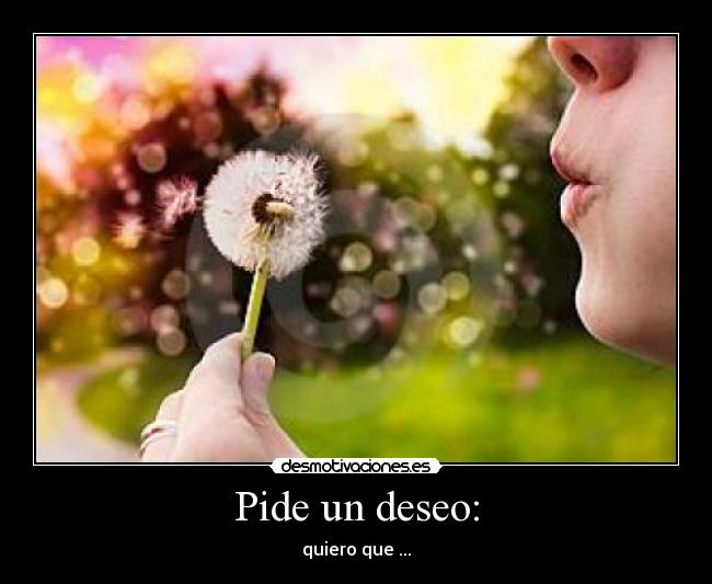 Pide un deseo: - quiero que ...