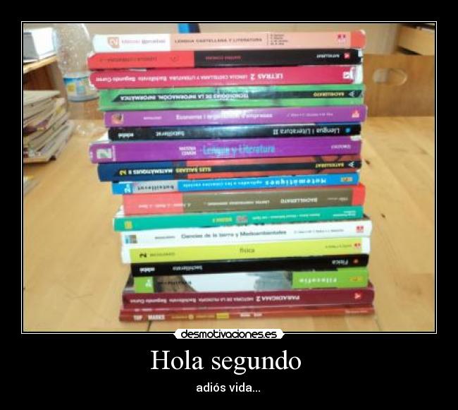 Hola segundo  - adiós vida... 