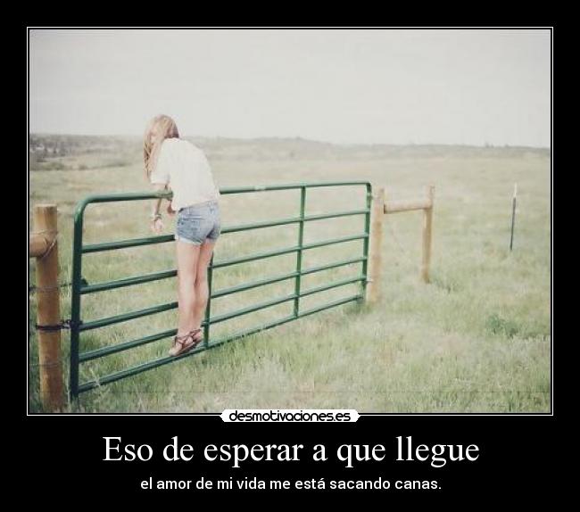 Eso de esperar a que llegue - el amor de mi vida me está sacando canas.