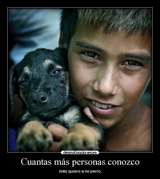 Cuantas más personas conozco - más quiero a mi perro.