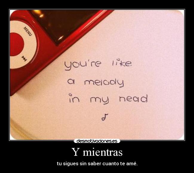 Y mientras - tu sigues sin saber cuanto te amé.