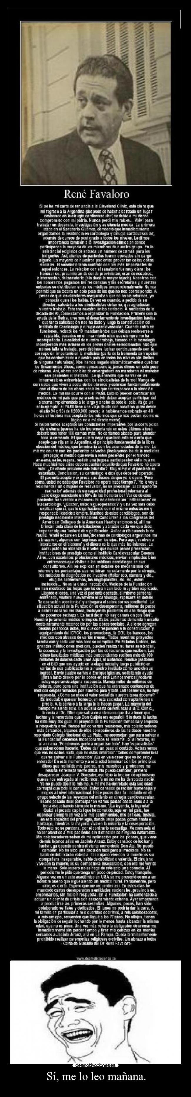 Sí, me lo leo mañana. -