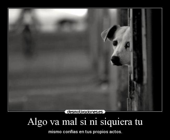 Algo va mal si ni siquiera tu - mismo confías en tus propios actos.