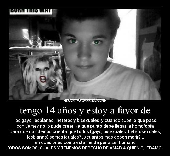 tengo 14 años y estoy a favor de -