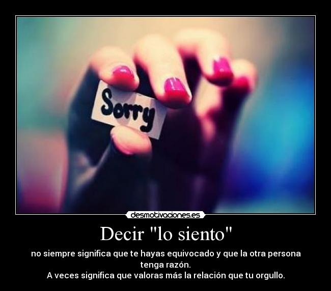 Decir lo siento -