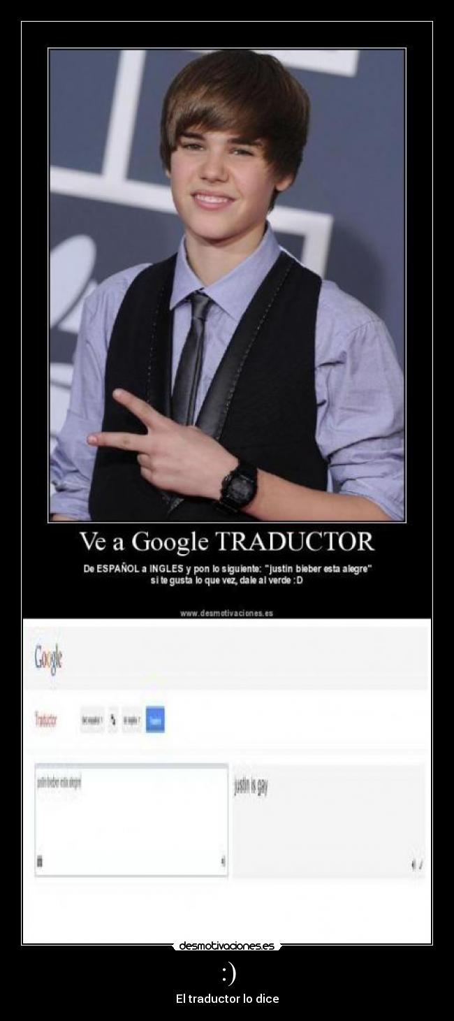 :) - El traductor lo dice