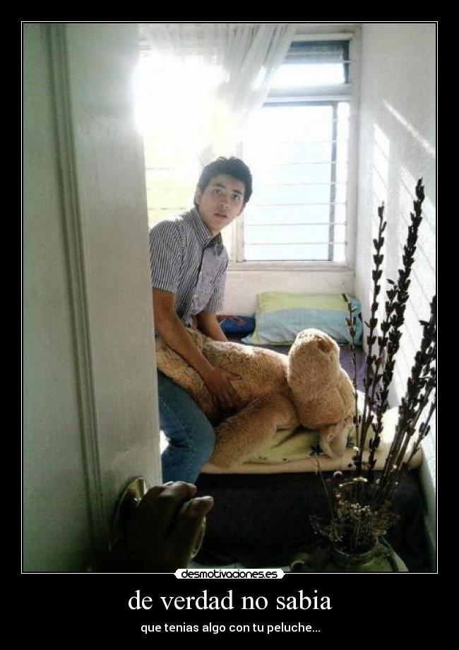de verdad no sabia - que tenias algo con tu peluche...