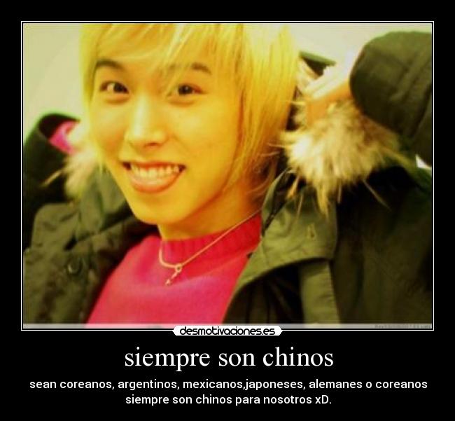 siempre son chinos - sean coreanos, argentinos, mexicanos,japoneses, alemanes o coreanos
siempre son chinos para nosotros xD.