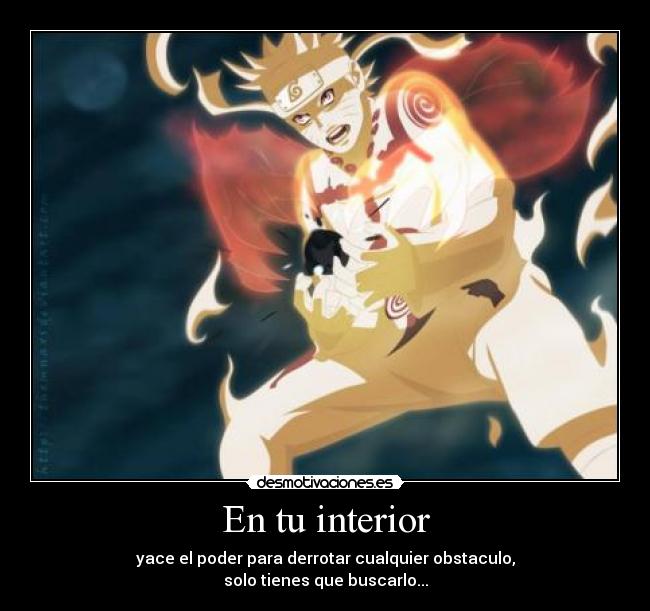 carteles naruto poder interior desmotivaciones