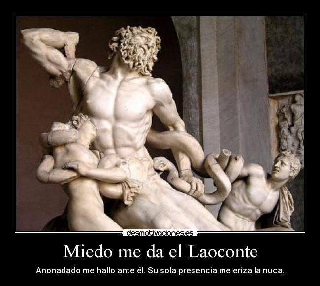 Miedo me da el Laoconte - Anonadado me hallo ante él. Su sola presencia me eriza la nuca.