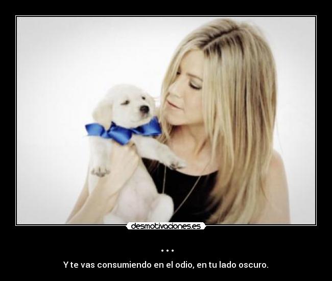 ... - Y te vas consumiendo en el odio, en tu lado oscuro.