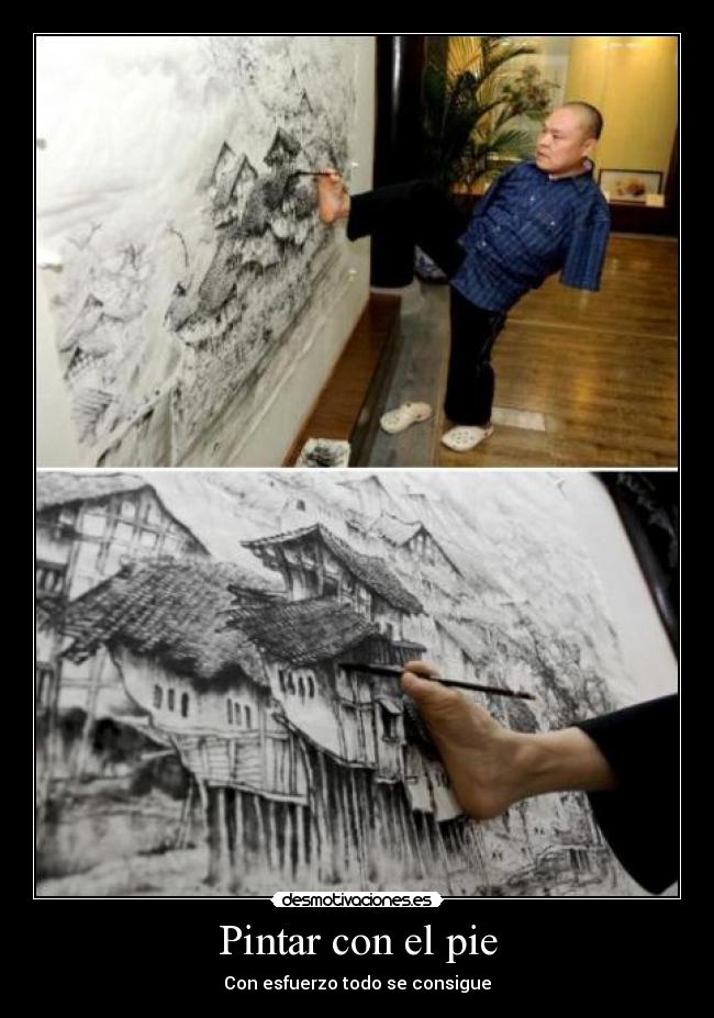 Pintar con el pie - Con esfuerzo todo se consigue