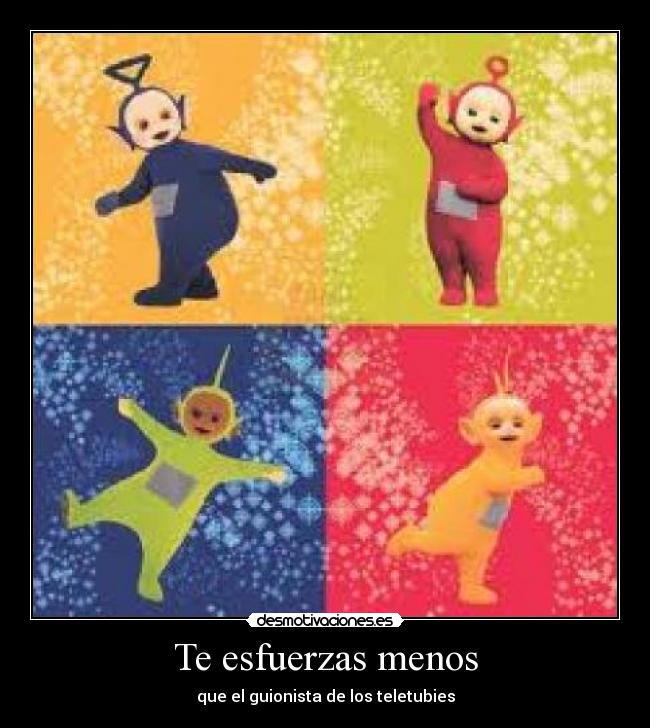 carteles teletubies desmotivaciones