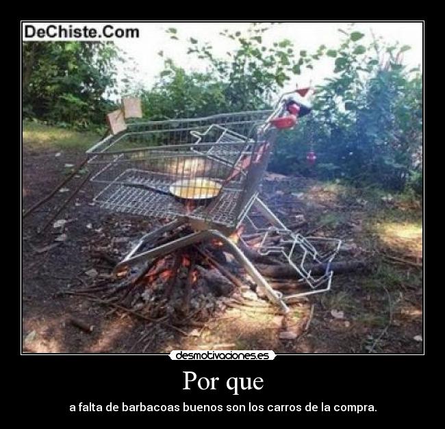 Por que - a falta de barbacoas buenos son los carros de la compra.