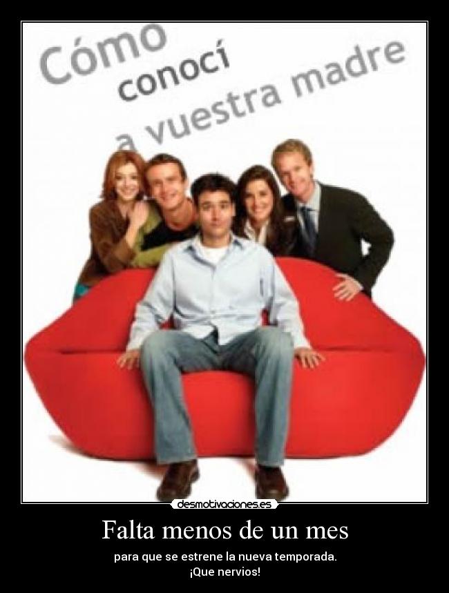 Falta menos de un mes - para que se estrene la nueva temporada.
¡Que nervios!