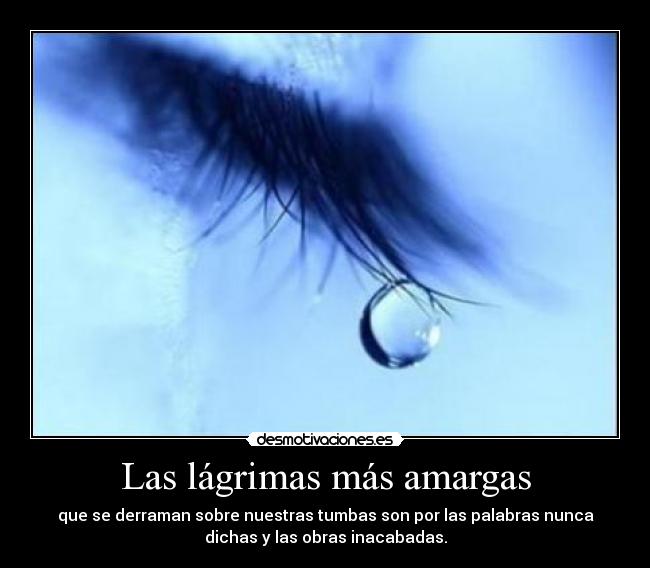 Las lágrimas más amargas - que se derraman sobre nuestras tumbas son por las palabras nunca
dichas y las obras inacabadas.