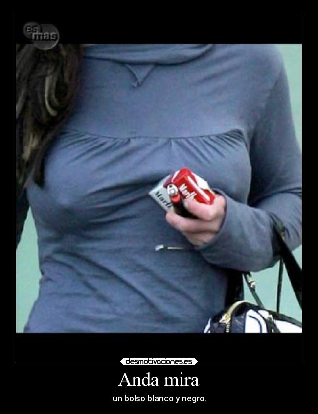 Anda mira - un bolso blanco y negro.