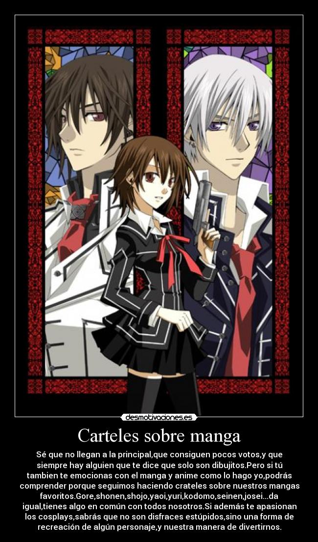 carteles manga vampire knight anime desmotivaciones