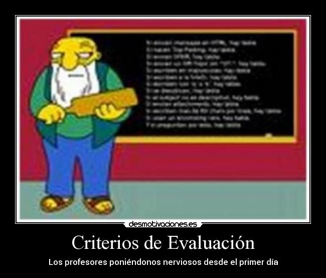 Criterios de Evaluación -