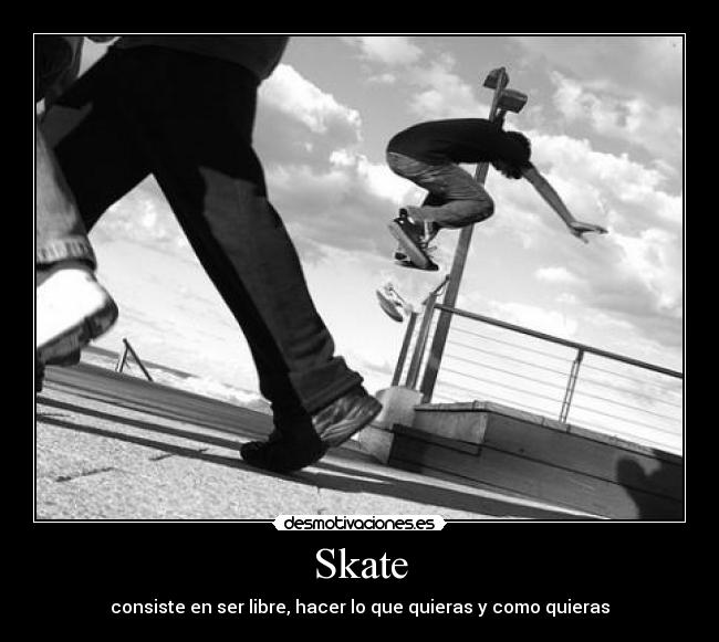 Skate - consiste en ser libre, hacer lo que quieras y como quieras