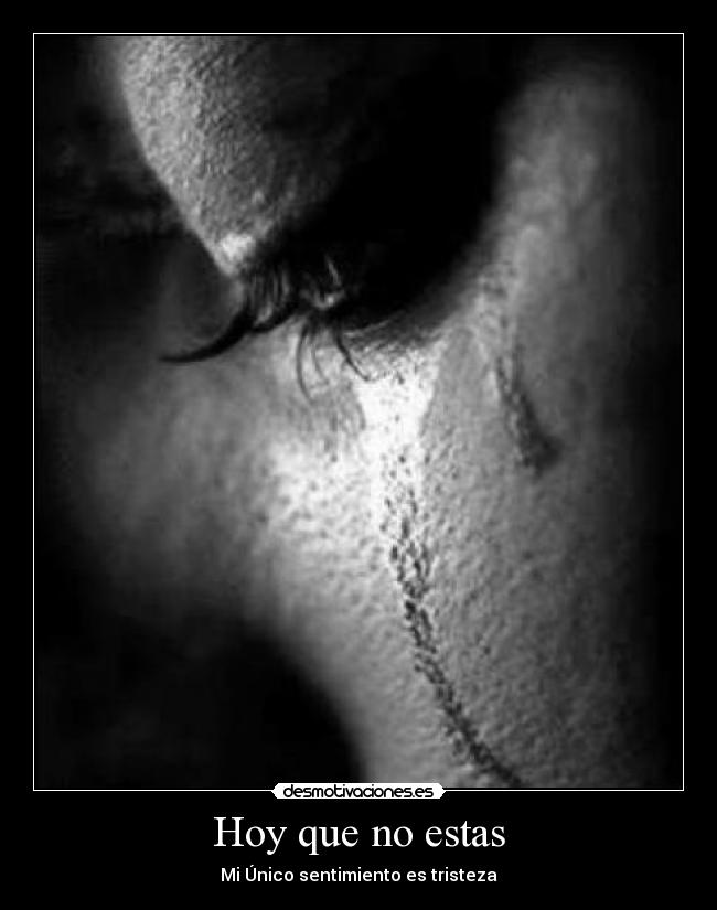 Hoy que no estas - Mi Único sentimiento es tristeza