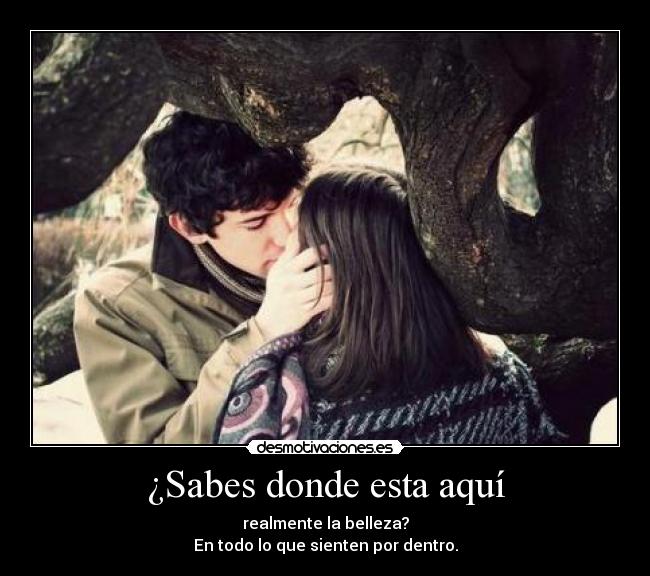 ¿Sabes donde esta aquí - realmente la belleza?
En todo lo que sienten por dentro.